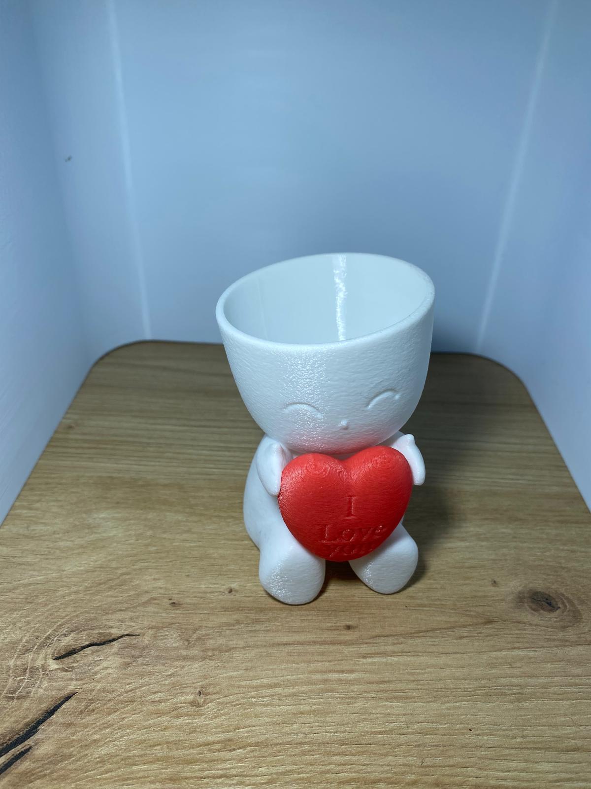 Leerer Herz‑Blumentopf